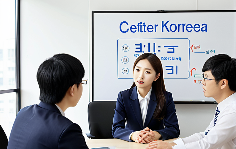 ** A diverse team of professionals, including a confident non-Korean individual, collaborating effectively in a modern, sleek office environment. The non-Korean individual is leading a discussion or presenting, demonstrating strong communication and cultural understanding in a Korean business context. Subtle visual cues like a Korean phrase on a whiteboard or a modern Asian-inspired design element are present. The overall image conveys competence, international collaboration, and career success, emphasizing the value of strong Korean language and cultural proficiency (like TOPIK) in a globalized workplace.
2. **Prompt for
